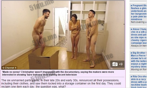 英国真人秀节目无下限要求三男三女全裸共度21天