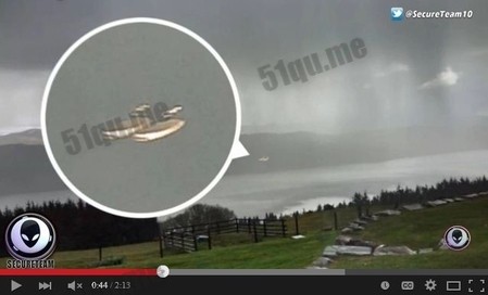 在尼斯湖没遇见水怪拍到神秘UFO
