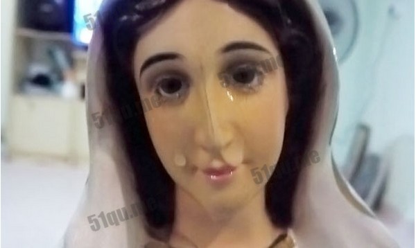 大马一尊圣母玛利亚神像，短短一周内掉泪3次。