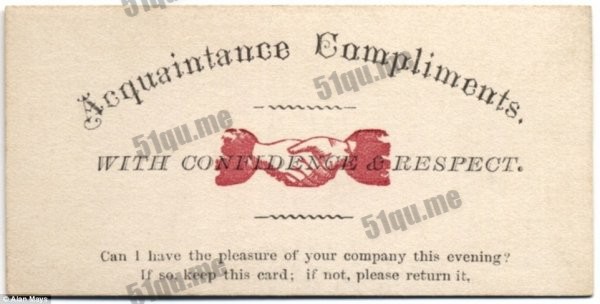 19世纪时期的约炮卡