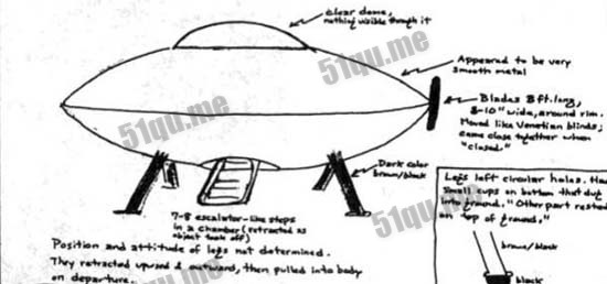 里弗斯绘制了他于1965年在佛罗里达州布鲁克斯维遇见的飞碟