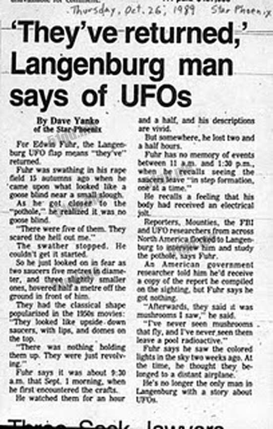 兰根堡(Langenburg)UFO事件