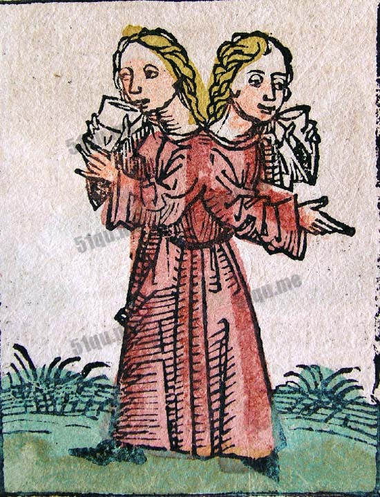 1493年《纽伦堡纪事》中的连体姐妹
