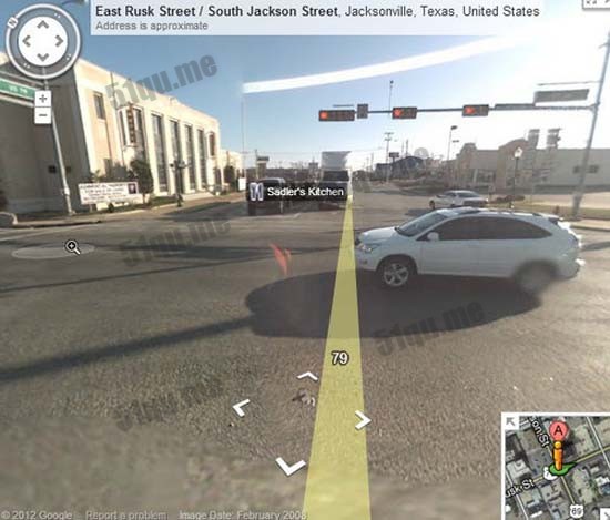 德州出现UFO的实景街头位置