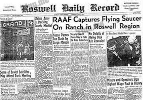 美国的罗斯威尔事件，发生在1947年。