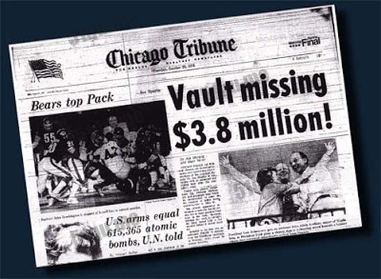 Chicago 1974年美国史上最大的现金抢劫案（Purola or Vault robbery）